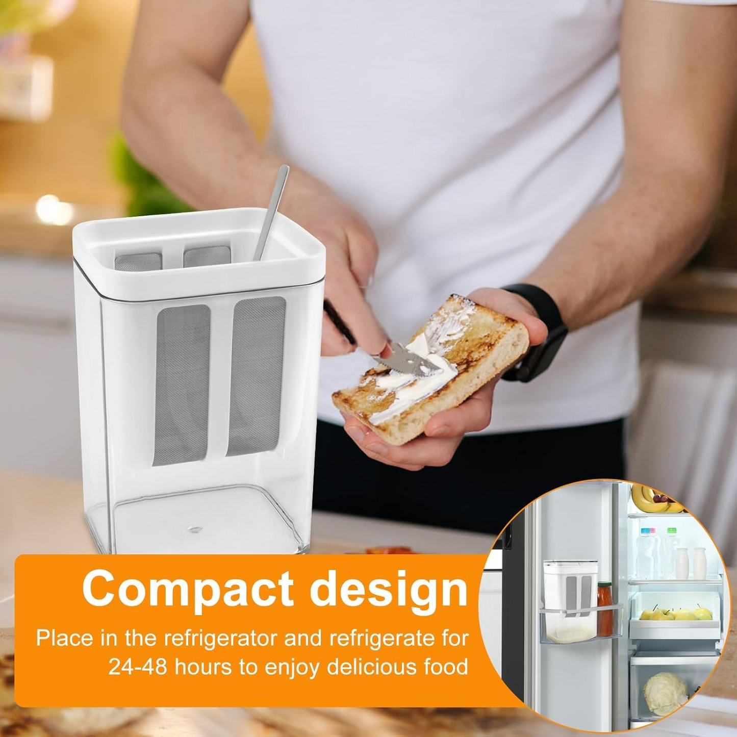 Greek Yogurt Strainer 1100ml – Multi-Purpose Yogurt Maker