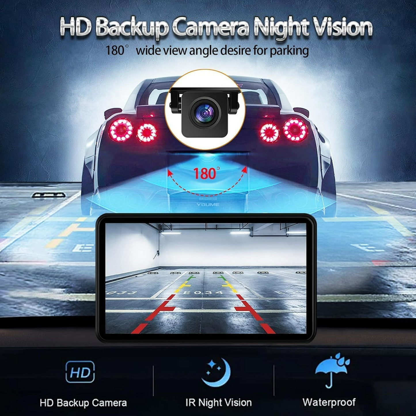 Wireless Car Radio Stereo Apple Carplay AirPlay & Android Auto with Backup Camera