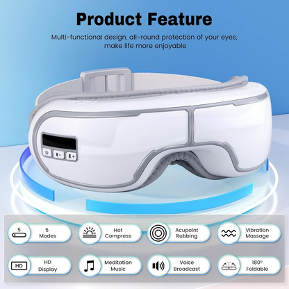 Heated Eye Massager with Compression for Migraine & Eye Relief