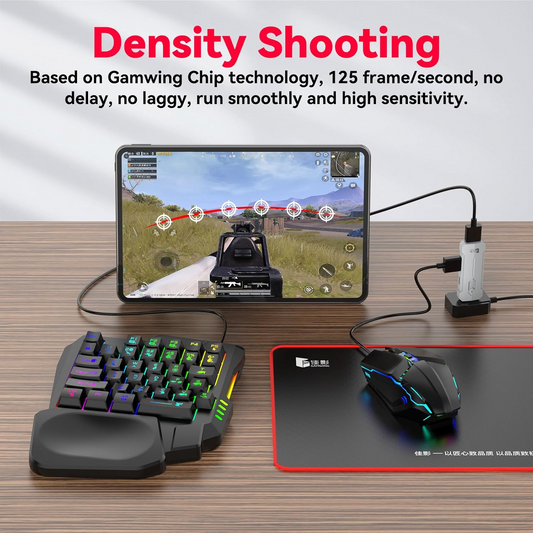 OEM 4-IN-1 Mobile Gaming Combo: Keyboard, Mouse, Converter, Stand