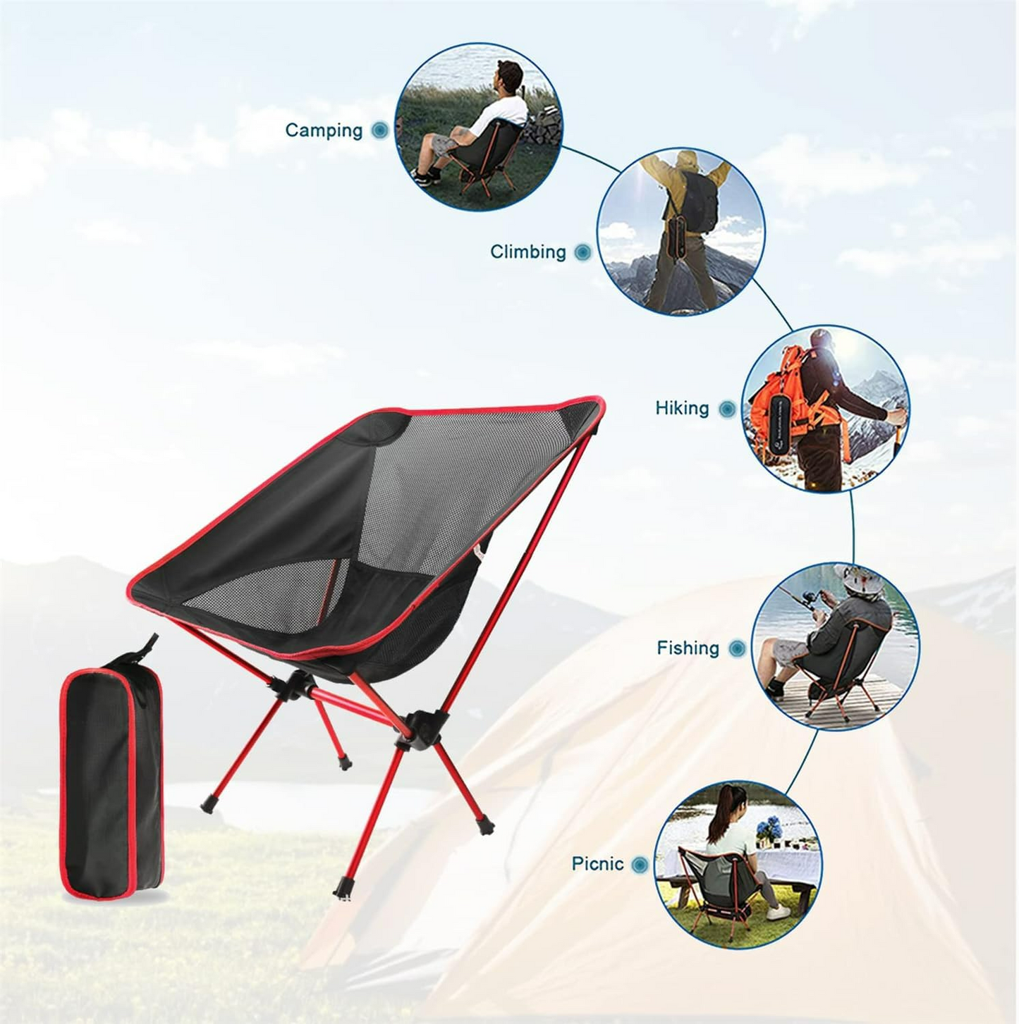 Folding Camping Chair – Portable Foldable Outdoor Seat
