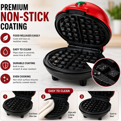 Round Non Stick Mini Waffle Maker