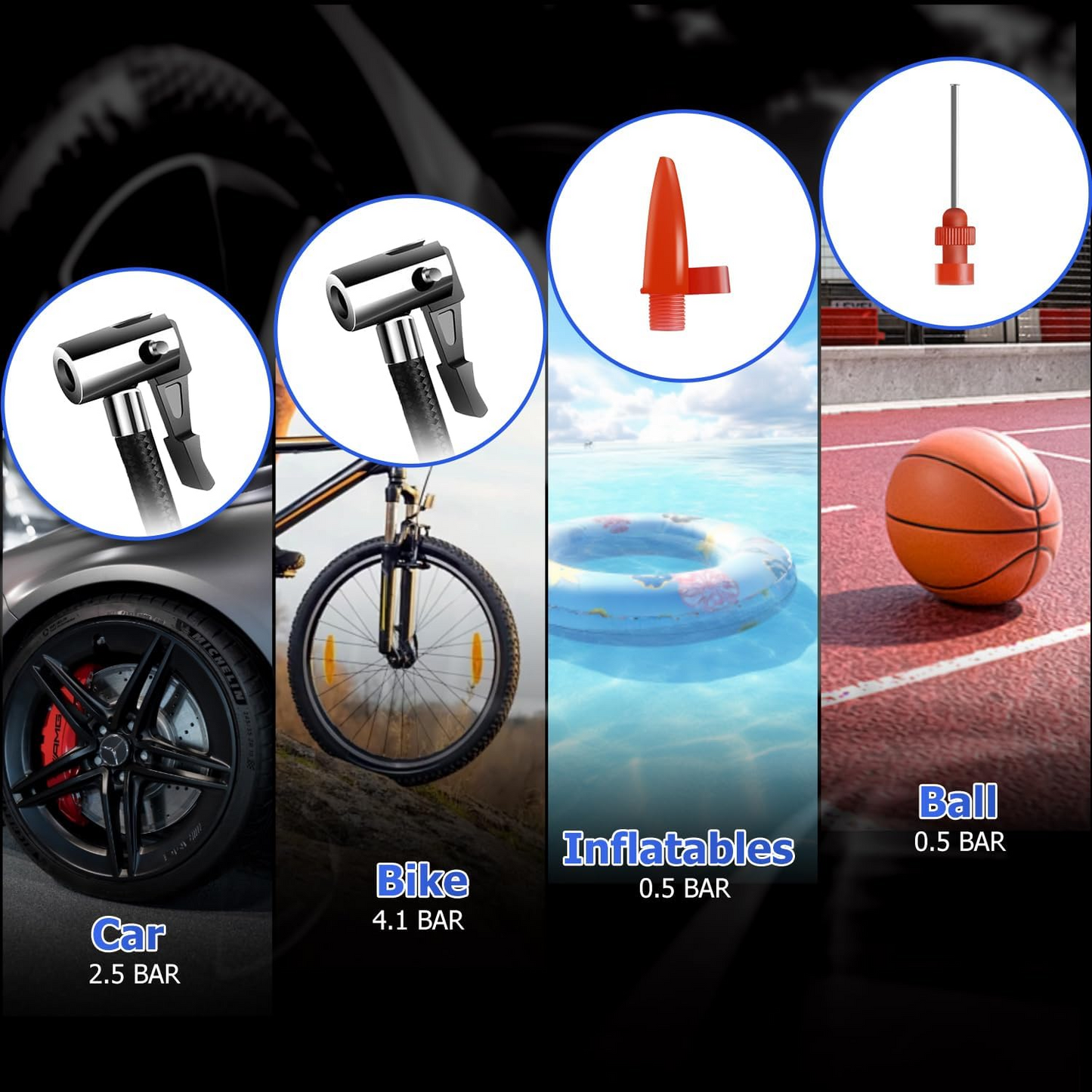 Tyre Inflator Pump Car Air Compressor Auto Shut-Off Portable 12V MK-311