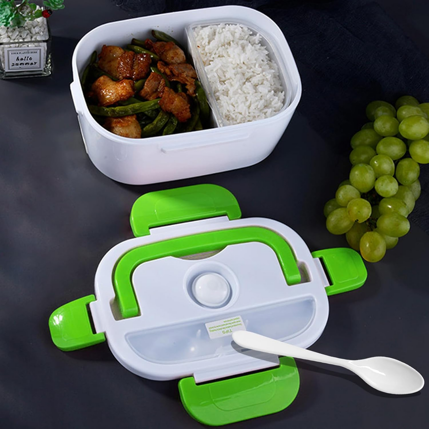 Electric Lunch Box – Portable Food Warmer for Work & Travel - Green