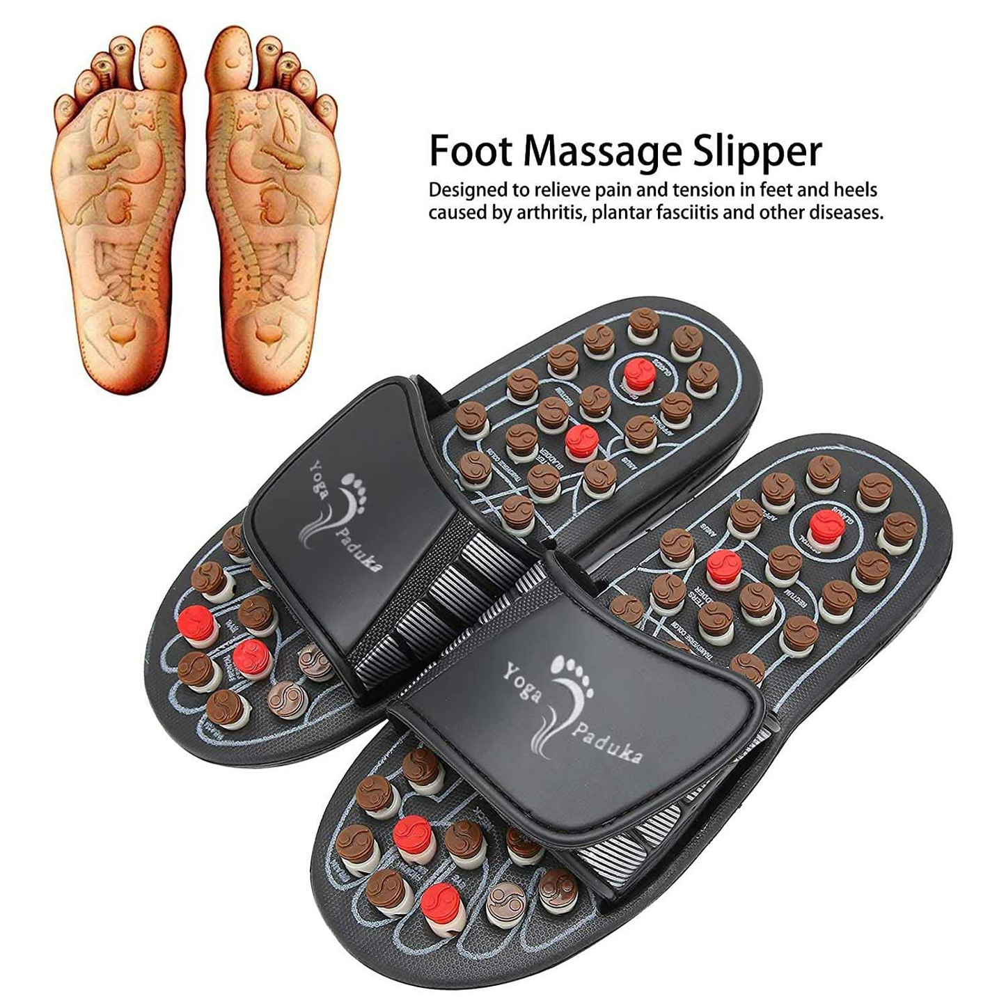 Unisex Acupressure Therapy Slippers – Pain Relief Foot Massager Sandals for Blood Circulation & Relaxation