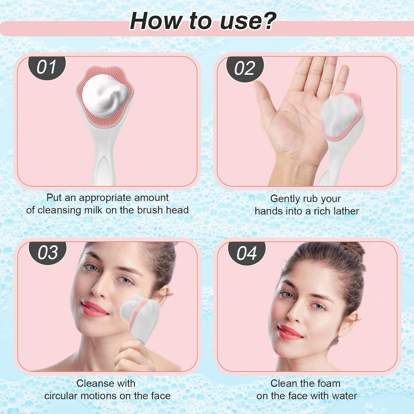 Silicone Face Scrubber – Exfoliating Facial Cleansing Brush for Pores & Blackhead Removal