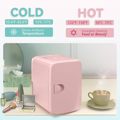 Mini Fridge - Portable Cooler & Warmer for Skincare, Drinks, Food