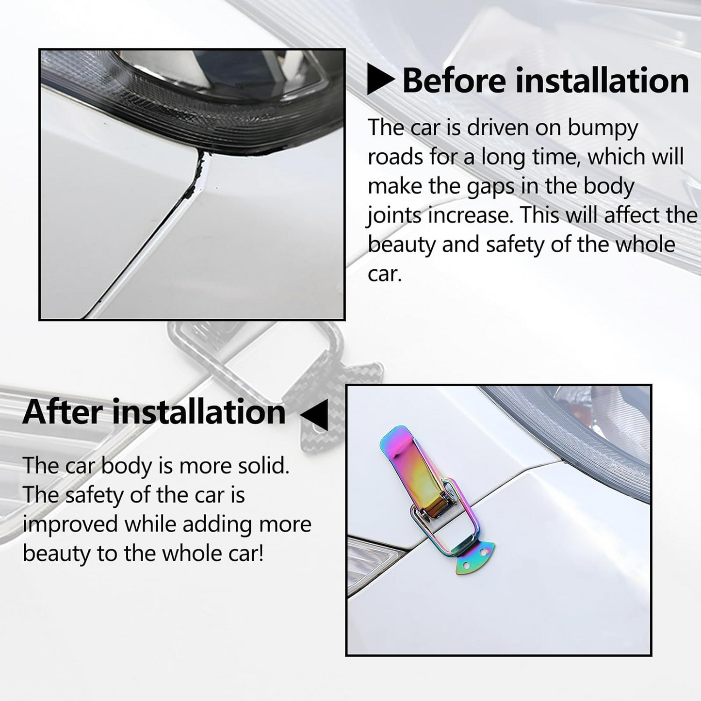 2PCS Colorful Stainless Steel Bumper Quick Release Fasteners – Universal Front & Rear Car Clips