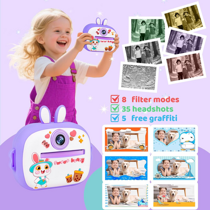 Kids Instant Print Camera with 2.4" Screen, 1080P HD