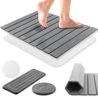 Luxury Foldable Stone Drying Mat Anti Slip Bathroom/Kitchen