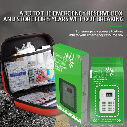 Portable Salt Water LED Lamp for Camping, Hiking & Emergencies.