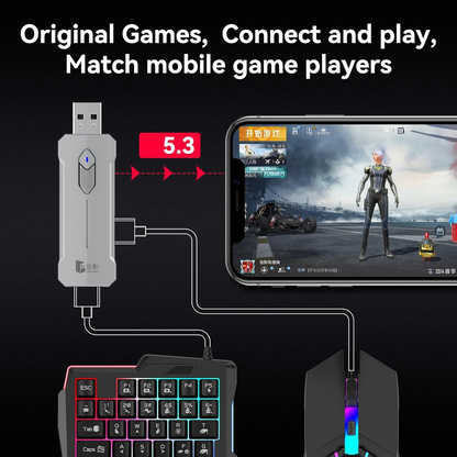 OEM 4-IN-1 Mobile Gaming Combo: Keyboard, Mouse, Converter, Stand