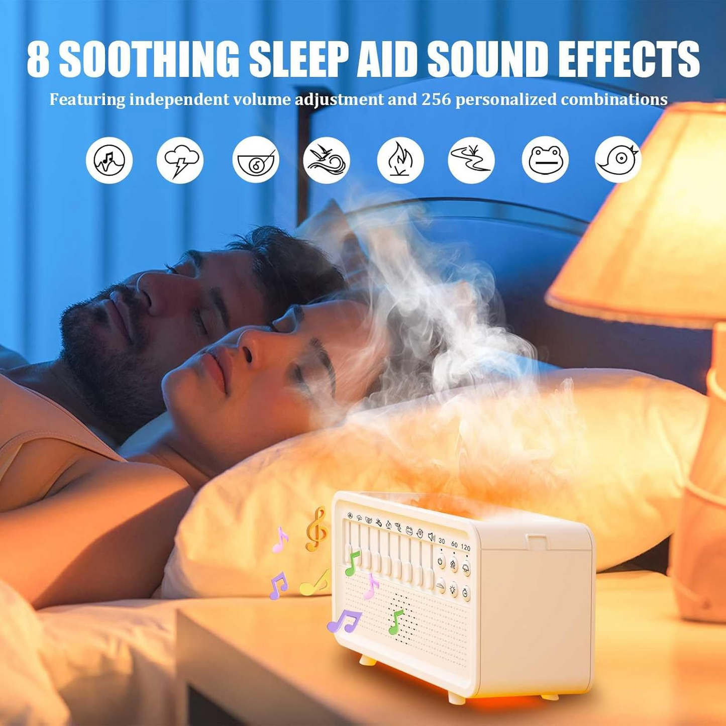 4 in 1 White Noise Sound Machine  Humidifier Diffuser