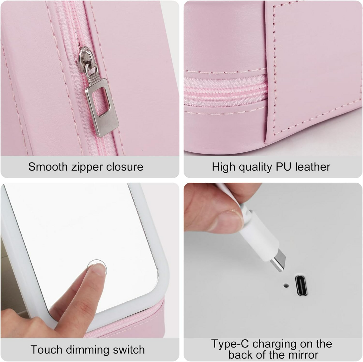 Travel Size LED Mirror & Beauty Makeup organiser Case