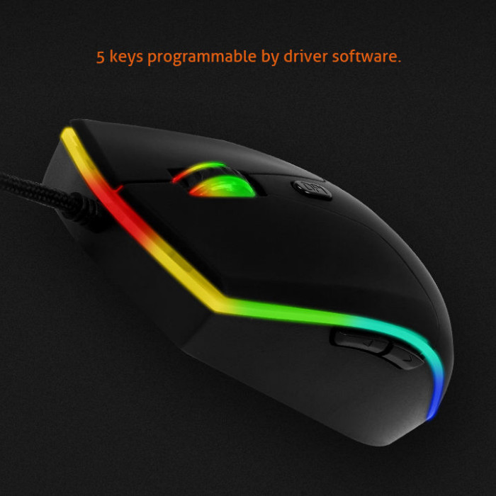 MeeTion MT-GM21 USB Wired Chromatic RGB Circulation Backlit Gaming Mouse