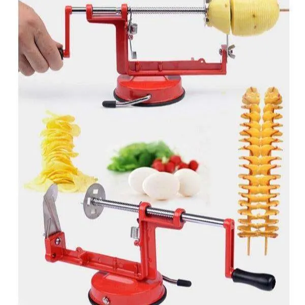 Spiral Potato Slicer - Stainless Steel Potato Cutting Machine