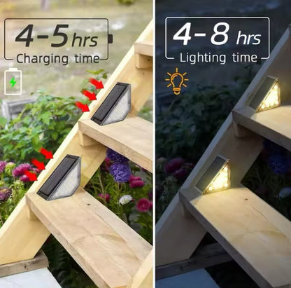 2 Led Triangle Solar Step Light Outdoor Waterproof IP67 Solar