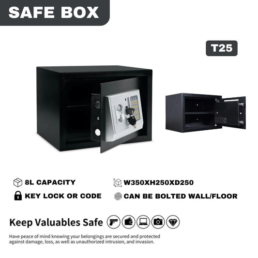 Solid Steel Electronic Digital Money Safe Box With Double Locking Steel Bolts