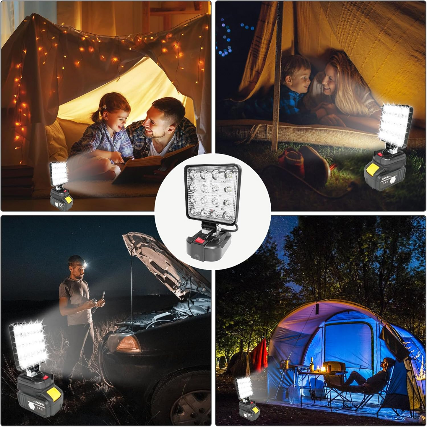 LED Work Light Battery Portable - Lamp Multifunctional Spotlight Torch