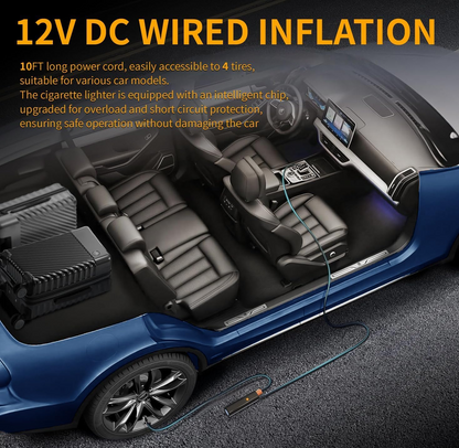 Tire Inflator Portable Air Compressor - Air Pump for Car Tires with Tire Pressure Gauge MK-322