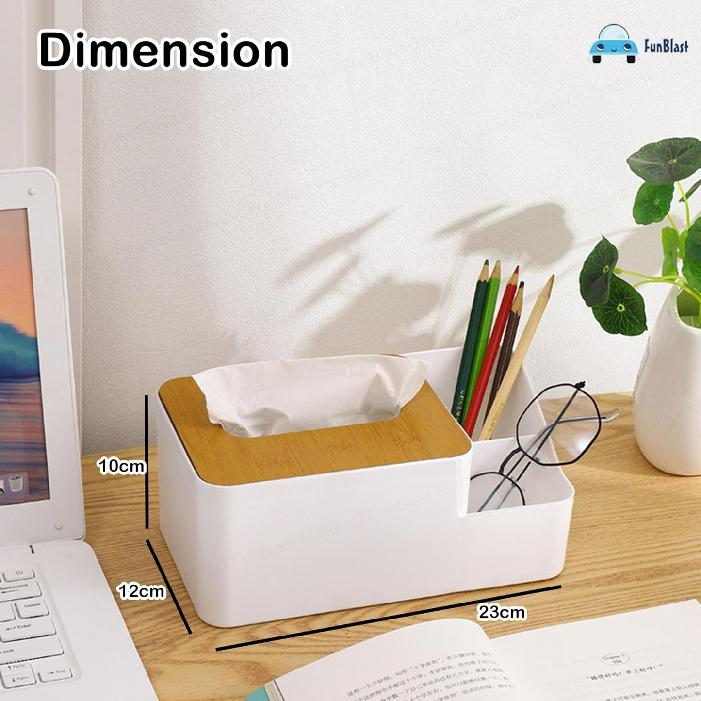 White Tissue Box – Multi-Function Plastic Napkin Holder & Organiser