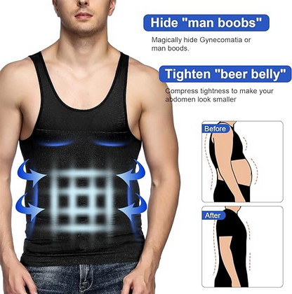 Compression Shirts for Men Shapewear Vest Body Shaper Abs Abdomen Slim Tank Top Undershirt