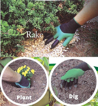 Gardening gloves with 4 claws