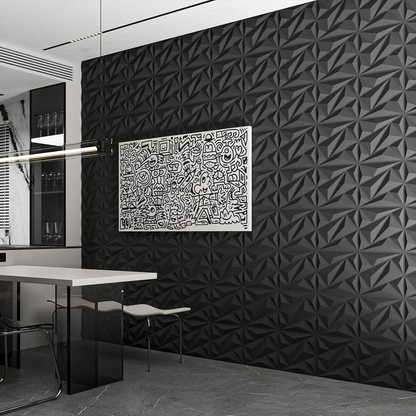 3D Black Diamond PVC Wall Panels