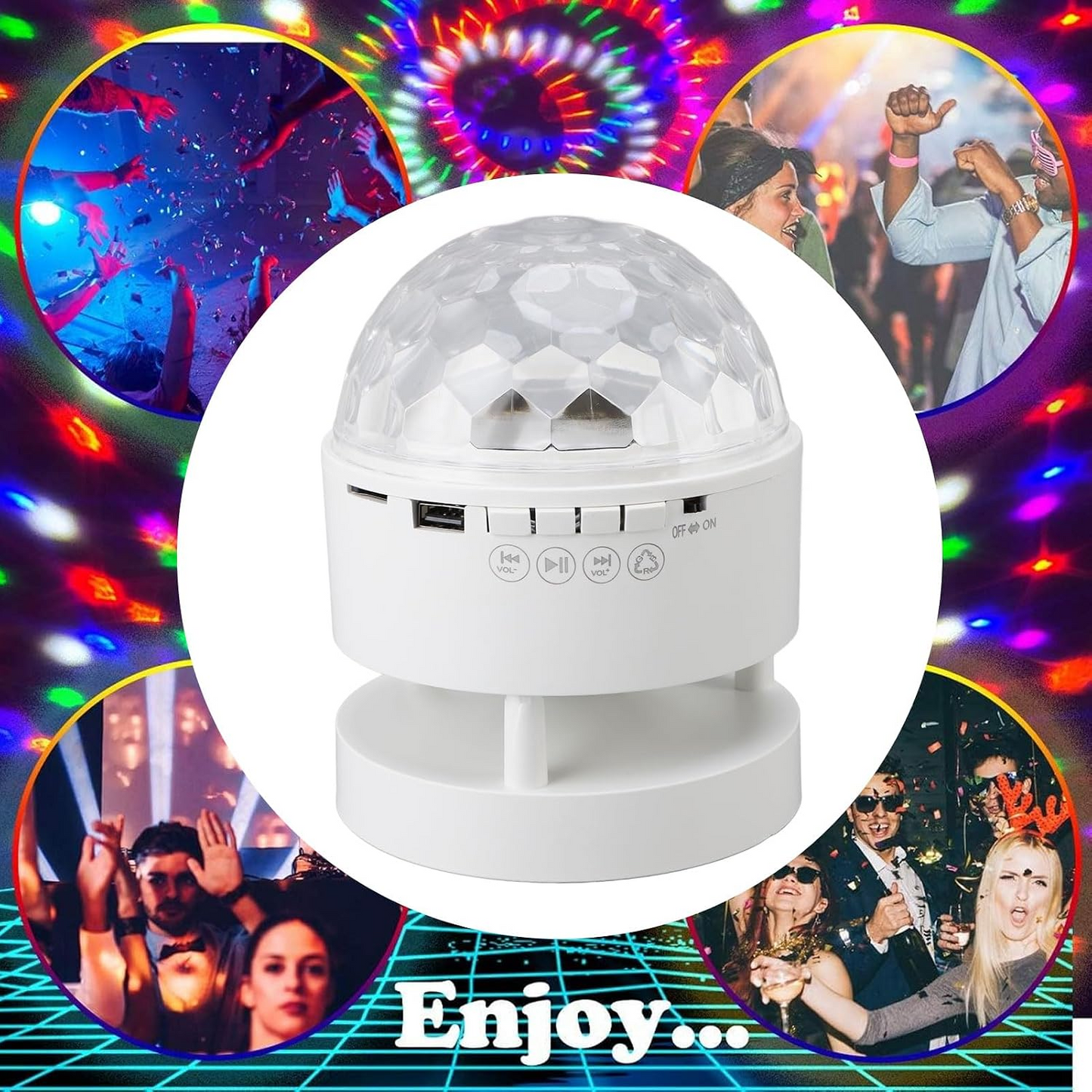 LED DISCO BALL WITH BUILT-IN SPEAKER ZJD-1250