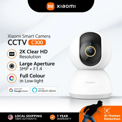 Xiaomi C300 Smart Camera 2K, 360° View, AI Detection, Night Vision