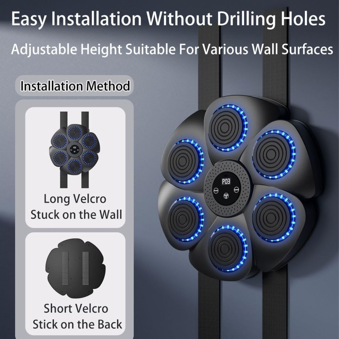 Professional Bluetooth Music Boxing Machine with LED Lights With Gloves