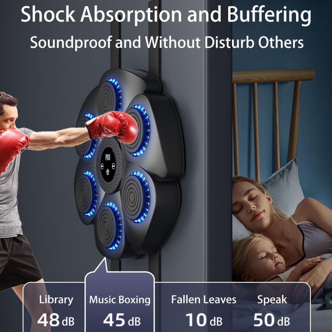 Professional Bluetooth Music Boxing Machine with LED Lights With Gloves
