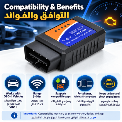 ELM327 OBD2 Wi-Fi car diagnostic scanner adapter