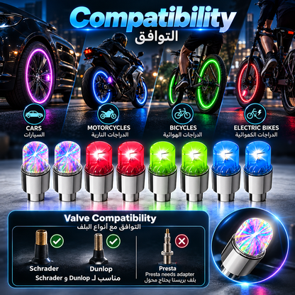 LED tire valve stem cap lights