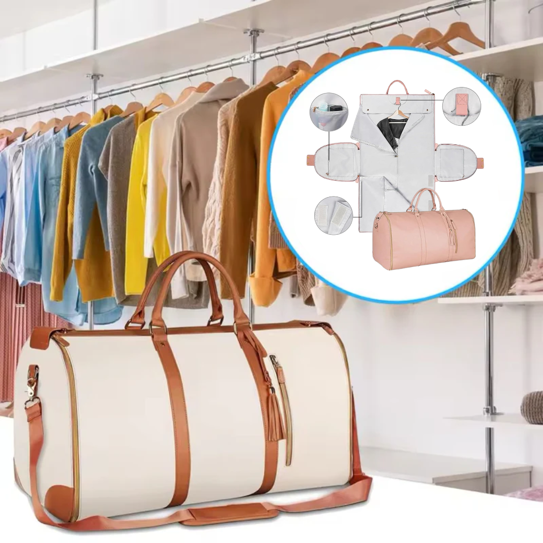 8 in 1 Travel Storage Bag Leather Travel Duffel Bag with Shoulder Strap