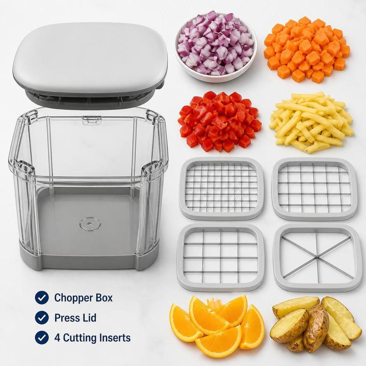 3 in 1  Manual Vegetable Chopper & Potato Cutter