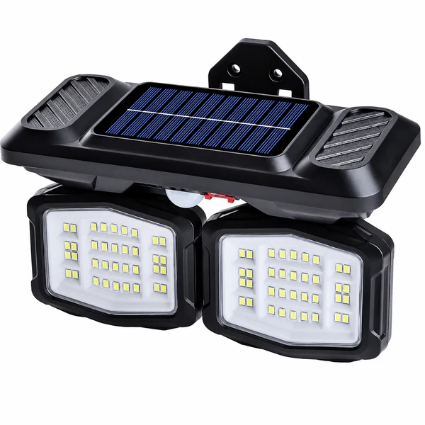 Solar Garden Wall Lights 108 LED 3 Head Motion Sensing Technology