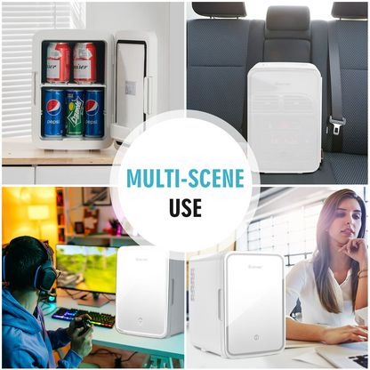 4L Mini Fridge with Dimmable LED Mirror – Portable Cooler & Warmer for Cosmetics, Food