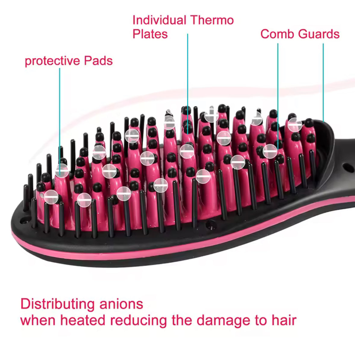 Hair Straightener Brush Ceramic