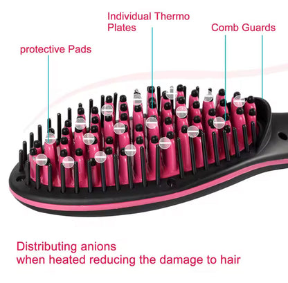 Hair Straightener Brush Ceramic