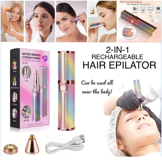 2 In 1 Usb Rechargeable Facial Hair Remover
