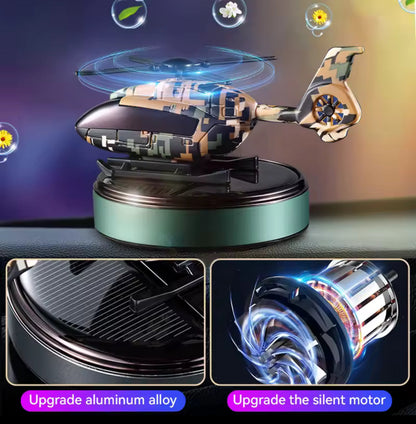 Solar Powered Helicopter Car Air Freshener  Rotating Aromatherapy Diffuser for Car, Home & Office