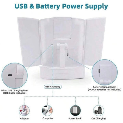 My Fold Away Vanity Mirror With Led & Makeup Storage
