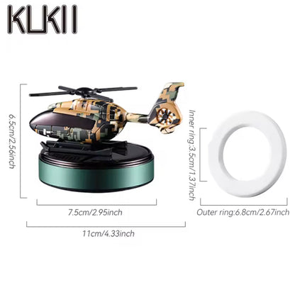 Solar Powered Helicopter Car Air Freshener  Rotating Aromatherapy Diffuser for Car, Home & Office