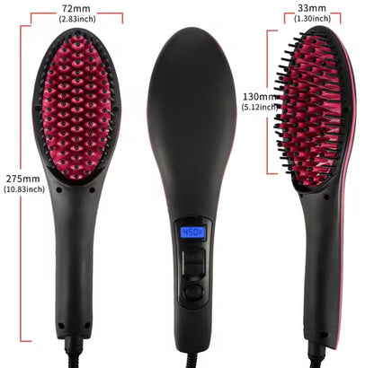 Hair Straightener Brush Ceramic