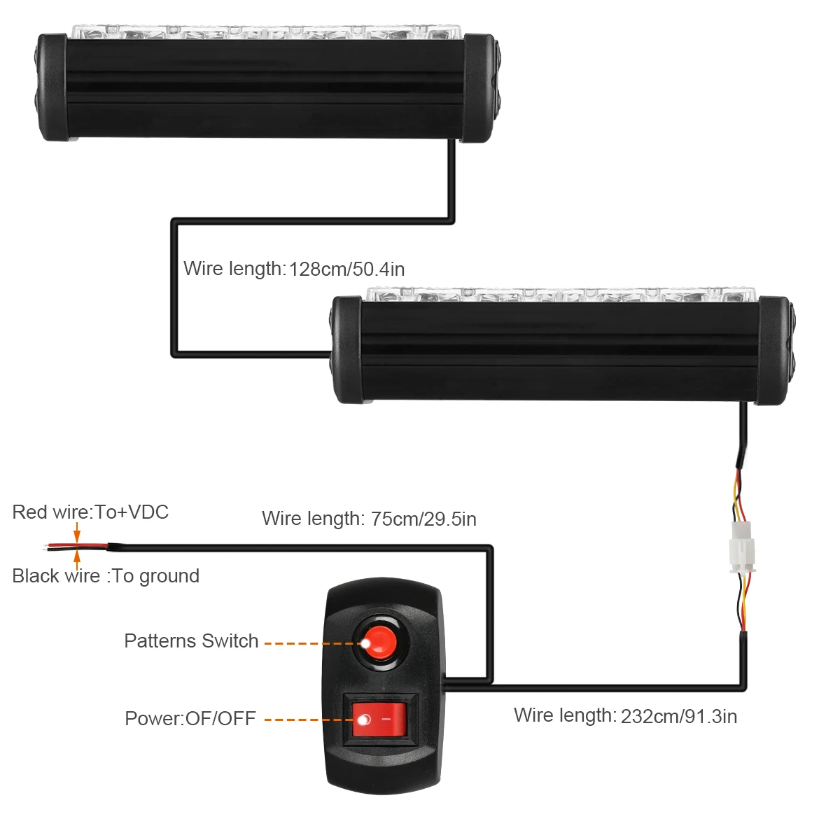 Police Led Warning Strobe Lights Light bar for Trucks Cars Waterproof