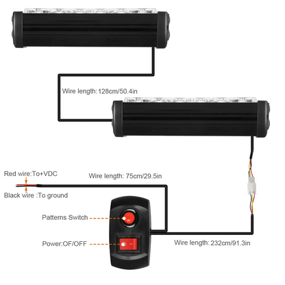 Police Led Warning Strobe Lights Light bar for Trucks Cars Waterproof