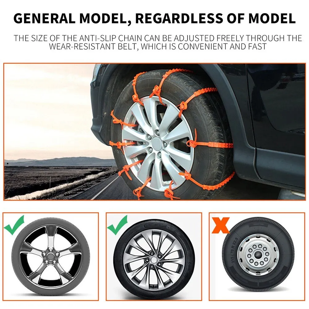20 Pieces Car Tire Anti-Slip Strap 10*910mm Car Tire Non-Slip Zip Grip Strip Add Tire Traction for SUV Van Truck Snow Ice Mud