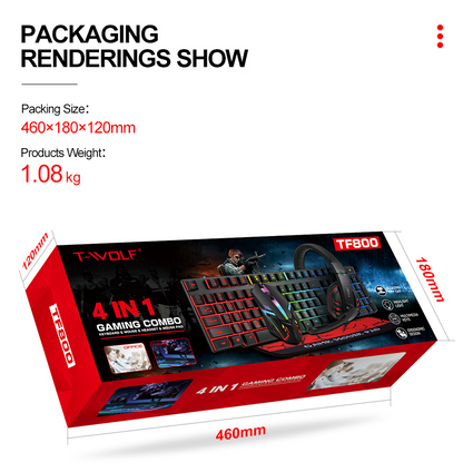 4 in 1 Gaming Combo ( Keyboard - headset - mousepad - mouse )