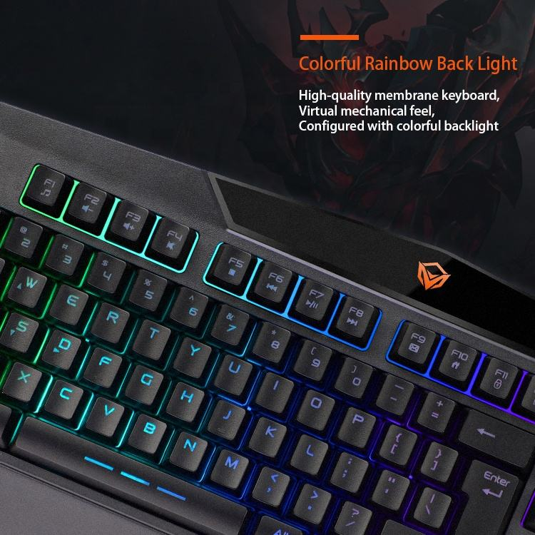 Backlit Gaming Keyboard and Mouse Combo Meetion C510 USB